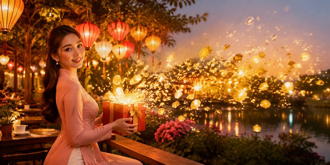 Người dùng tại Hội An xem kết quả xổ số và đặt cầu lô buổi sáng bên ly cà phê